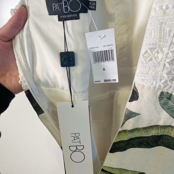 PatBo NWT Tropical Print Lace Trim Maxi Dress - Picture 10 of 12